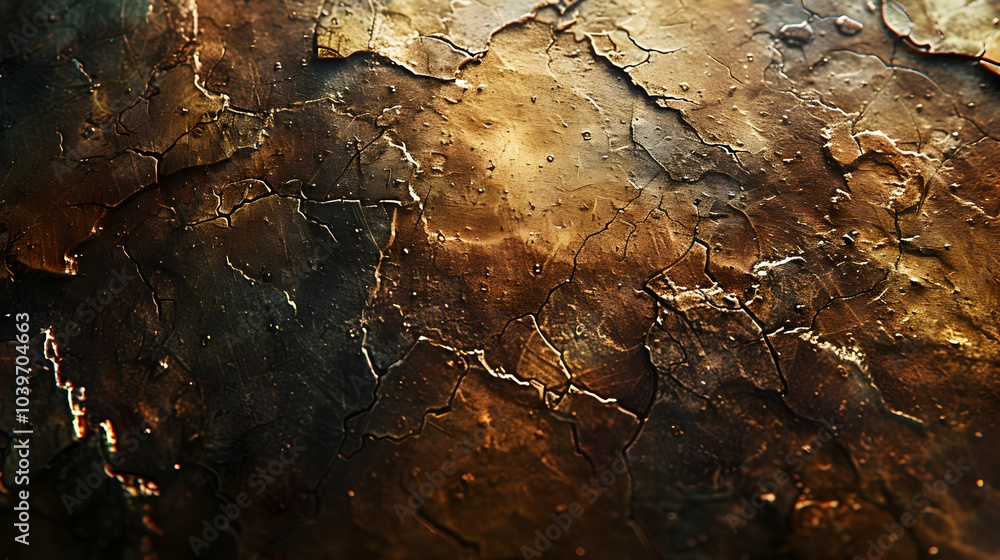 Cracked Brown and Gold Abstract Texture Background Cracked Brown and Gold Abstract Texture Background