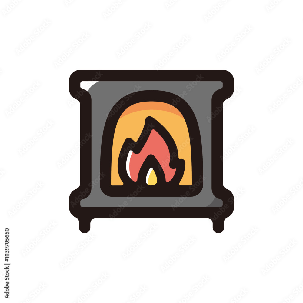 Fireplace outline icon for graphic design, apps and websites Fireplace outline icon for graphic design, apps and websites