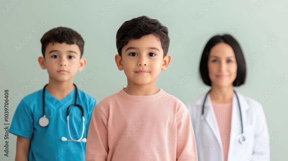 Parents and children discussing health in a doctor s office, addressing concerns, nurturing trust, and ensuring child well-being Parents and children discussing health in a doctor s office, addressing concerns, nurturing trust, and ensuring child well-being