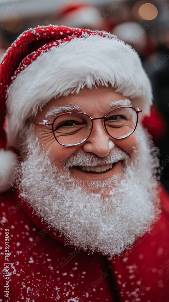 Smiling Santa Claus with Snow on His Beard Smiling Santa Claus with Snow on His Beard