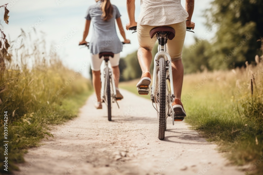 Fototapeta premium People riding bicycle.