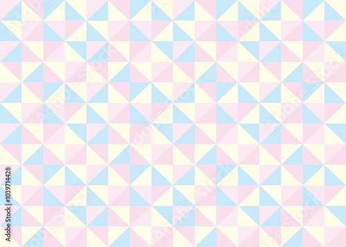 パステルカラーの幾何学モザイクイラスト