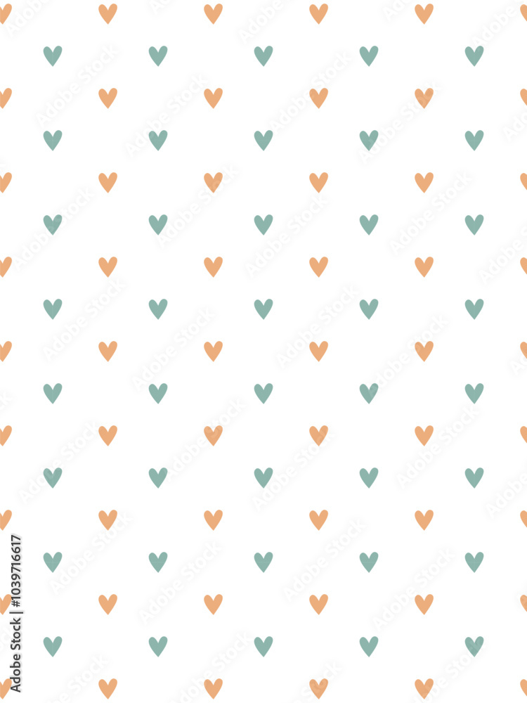 simple delicate pattern with blue and pink hearts on a white background simple delicate pattern with blue and pink hearts on a white background