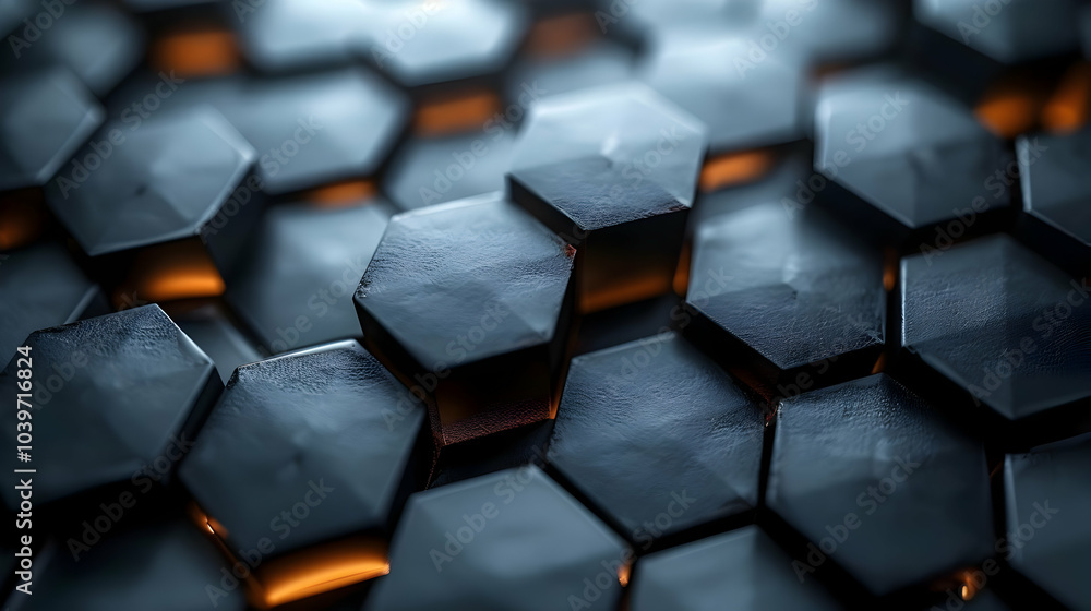 Abstract 3D Background with Glowing Hexagon Pattern Abstract 3D Background with Glowing Hexagon Pattern