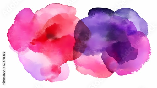 Abstract Watercolor Background with Pink and Purple Blobs