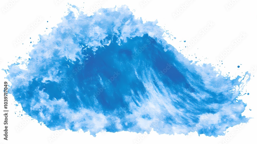Obraz premium Abstract Blue Watercolor Wave Splash Background