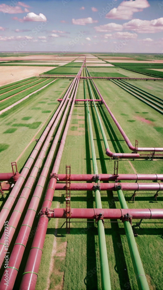 Pipeline stretching across the landscape. oil pipes stretching across the desert, The focus be on the transportation of oil or gas through the pipeline., Pipeline stretching across the landscape. oil pipes stretching across the desert, The focus be on the transportation of oil or gas through the pipeline.,