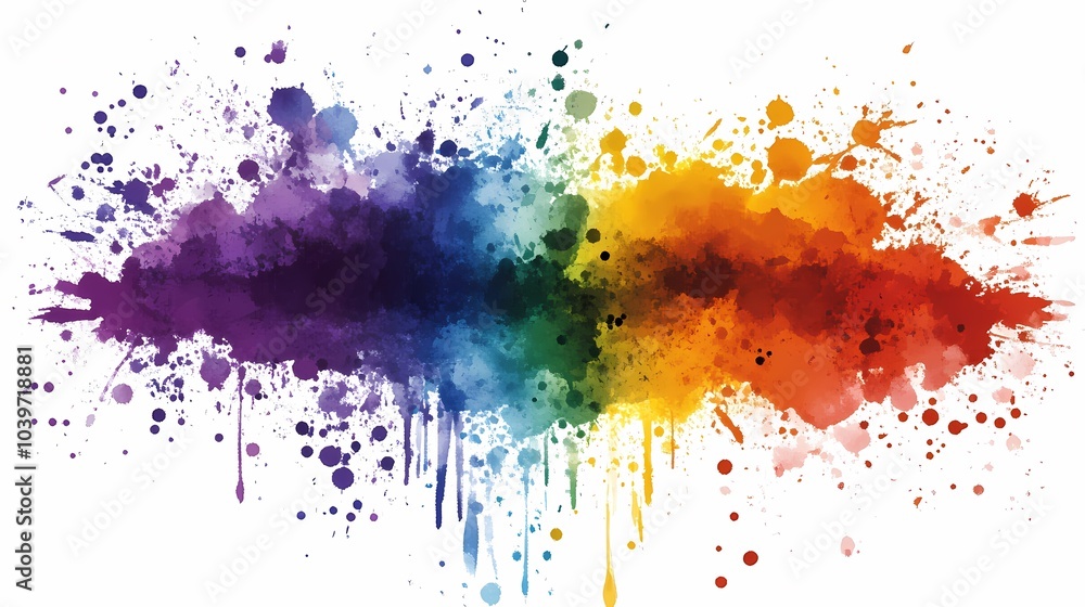 Fototapeta premium Abstract Watercolor Rainbow Splashes Background