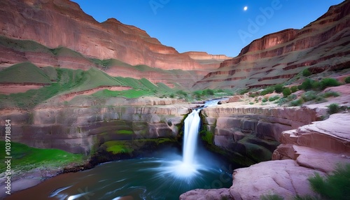 Nightly Beauty of Deer Creek Falls at Grand Canyon in Arizona photo