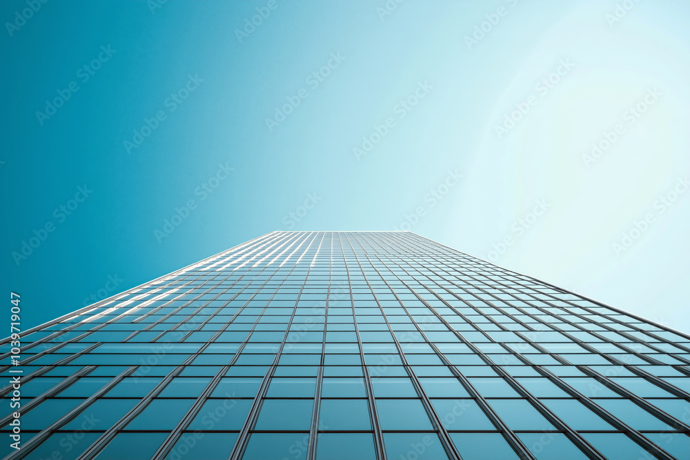 Minimalist view of a half-built modern skyscraper, simple geometric lines and open sky. Minimalist view of a half-built modern skyscraper, simple geometric lines and open sky.