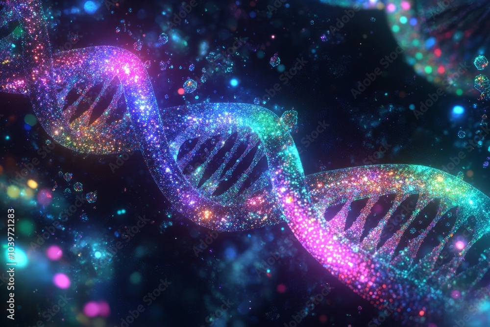 A vibrant, abstract visualization of DNA sequencing A vibrant, abstract visualization of DNA sequencing
