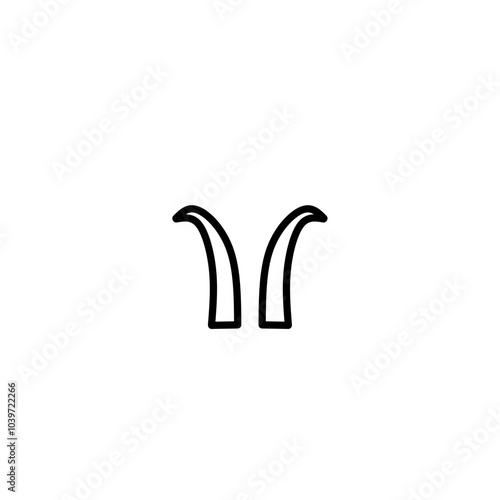 Horn thin line icon set. Animal carnival costume collection of simple outline signs