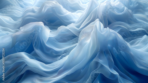Abstract Background - Wavy Blue Fabric Texture