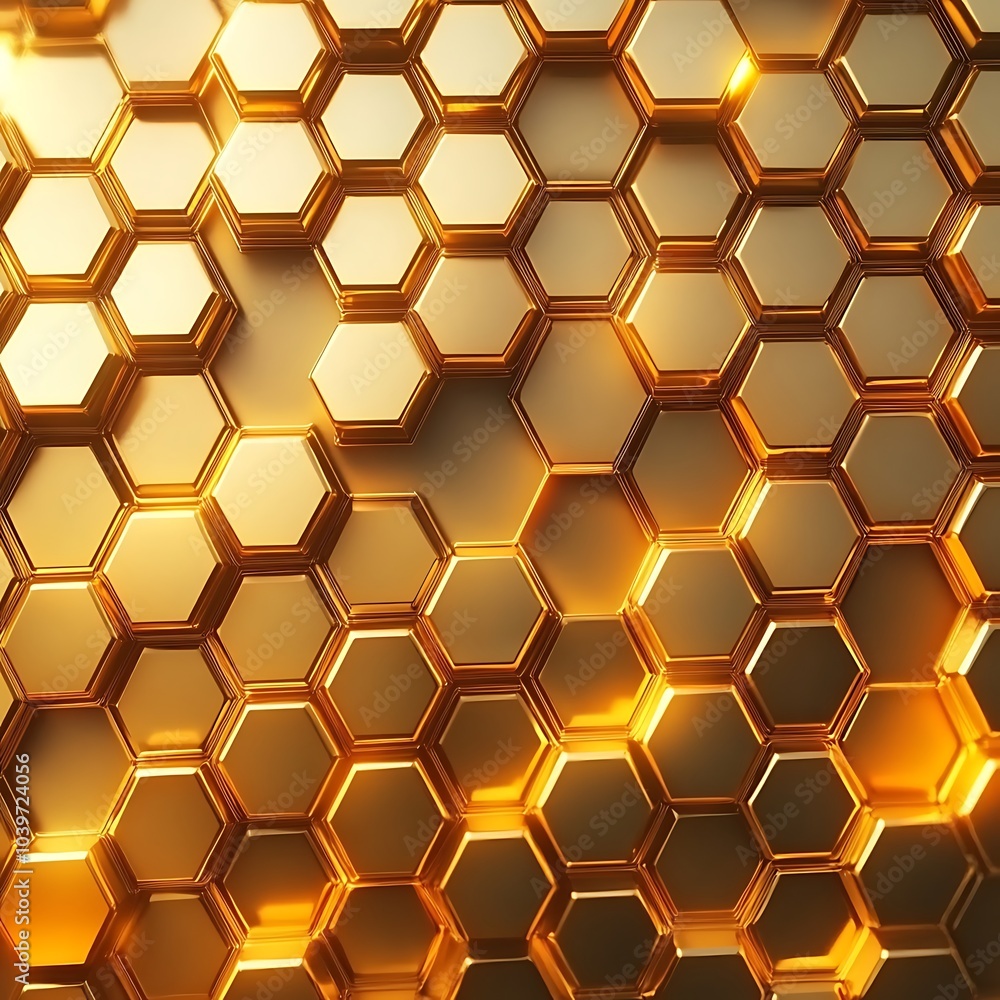 abstract golden hexagonal pattern background, modern design technology concept, Generative Ai abstract golden hexagonal pattern background, modern design technology concept, Generative Ai
