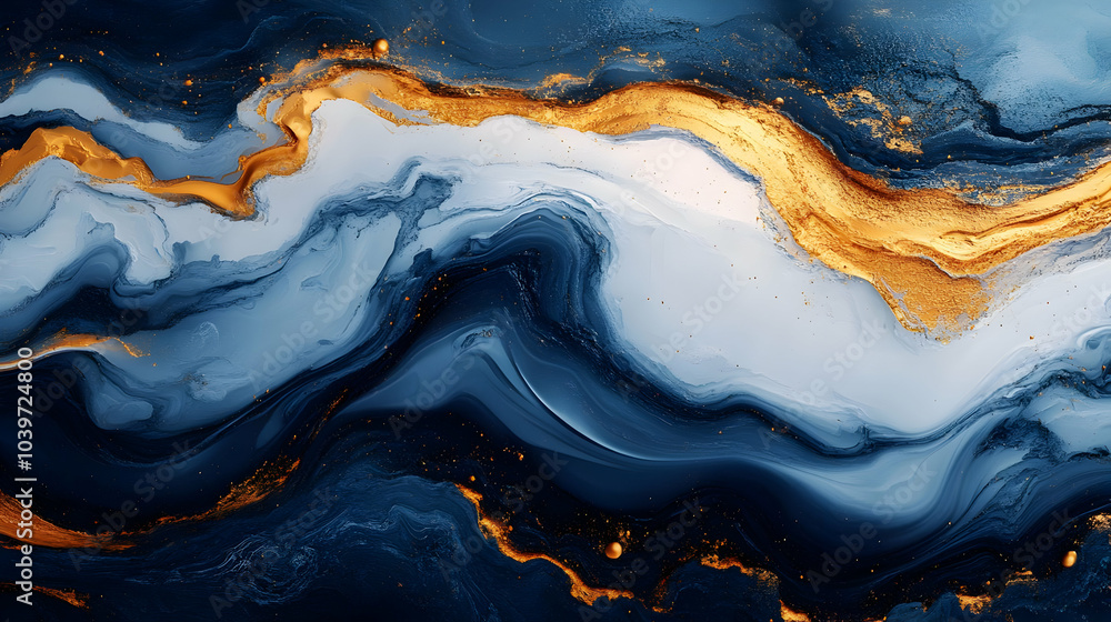 Abstract Blue and Gold Swirls Background Abstract Blue and Gold Swirls Background