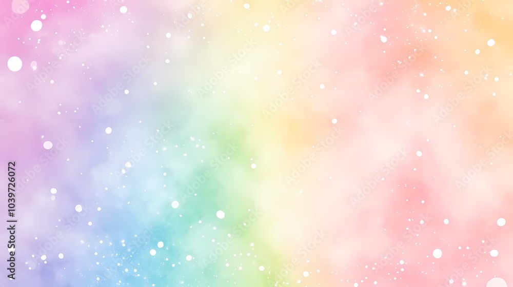Pastel Rainbow Background with White Bokeh Lights Pastel Rainbow Background with White Bokeh Lights