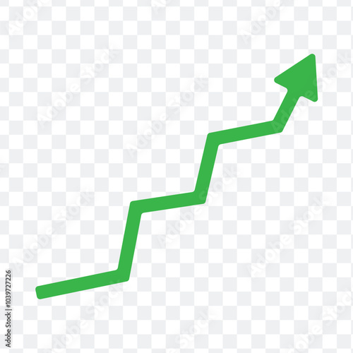 Business growth graph arrow vector. Strategy targeting success profit increase sign symbol.