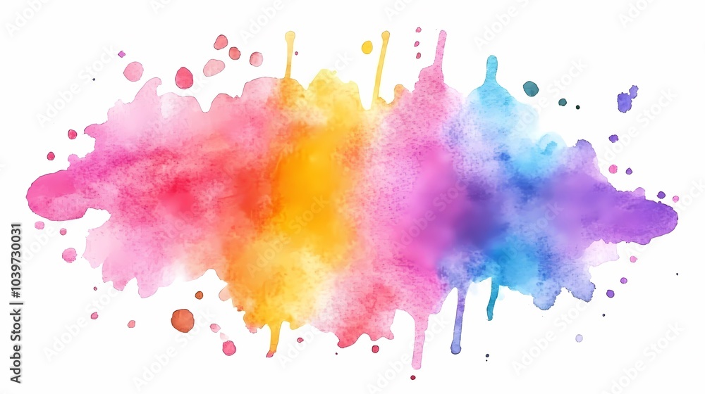 Obraz premium Abstract Watercolor Rainbow Splashes Background
