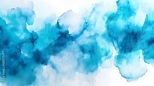 Abstract Blue Watercolor Background Hand Painted Texture Fluid Art Watercolor Design