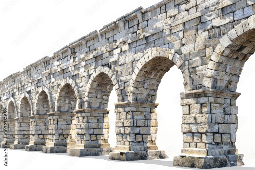 Serene scene of an ancient roman aqueduct in detailed hues Serene scene of an ancient roman aqueduct in detailed hues
