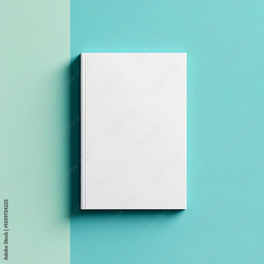 Blank book cover on blue background Blank book cover on blue background
