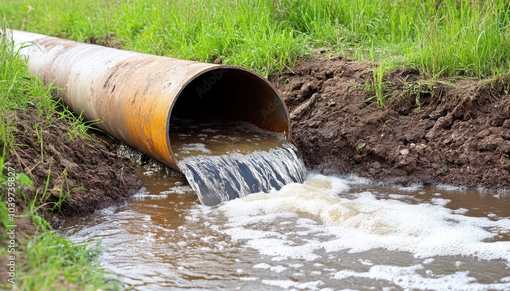 Fototapeta premium Protecting natural water systems from wastewater pollution