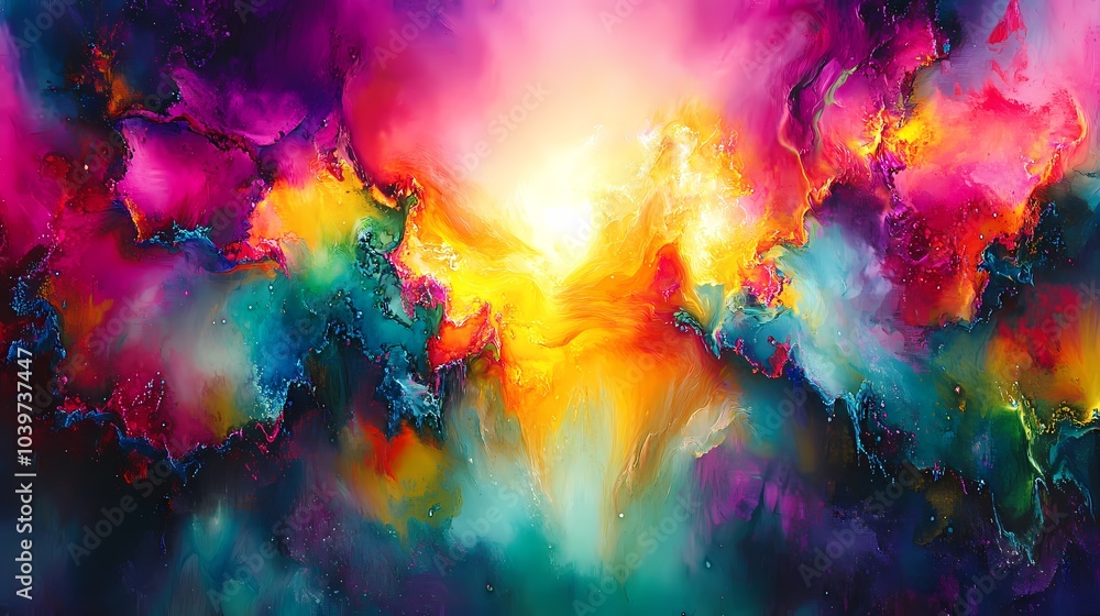 Abstract Colorful Swirls and Blends Vibrant Digital Art Abstract Colorful Swirls and Blends Vibrant Digital Art