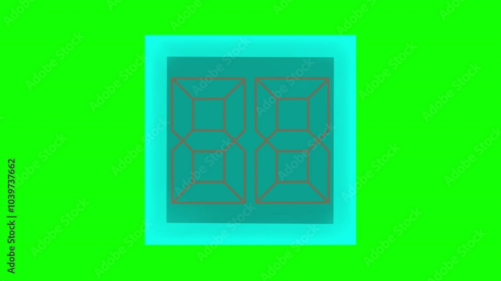 Seven segment 3 2 1 GO Countdown yellow number display isolated on green Seven segment 3 2 1 GO Countdown yellow number display isolated on green