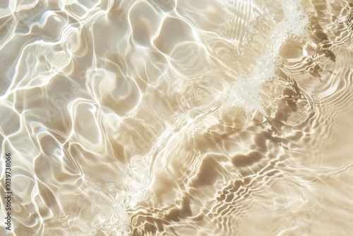 Transparent water surface texture with ripples sunlight copy space.