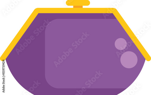 This purple retro purse with a clasp closure is a perfect illustration for topics about saving money