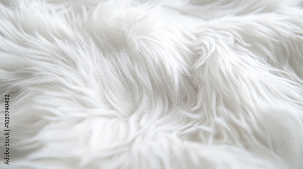 A tight shot of white fur, textured with a softly blurred bird's eye perspective A tight shot of white fur, textured with a softly blurred bird's eye perspective