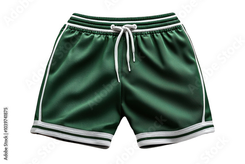 Green basketball shorts, stripped isolated on transparent background, png file, no background png file