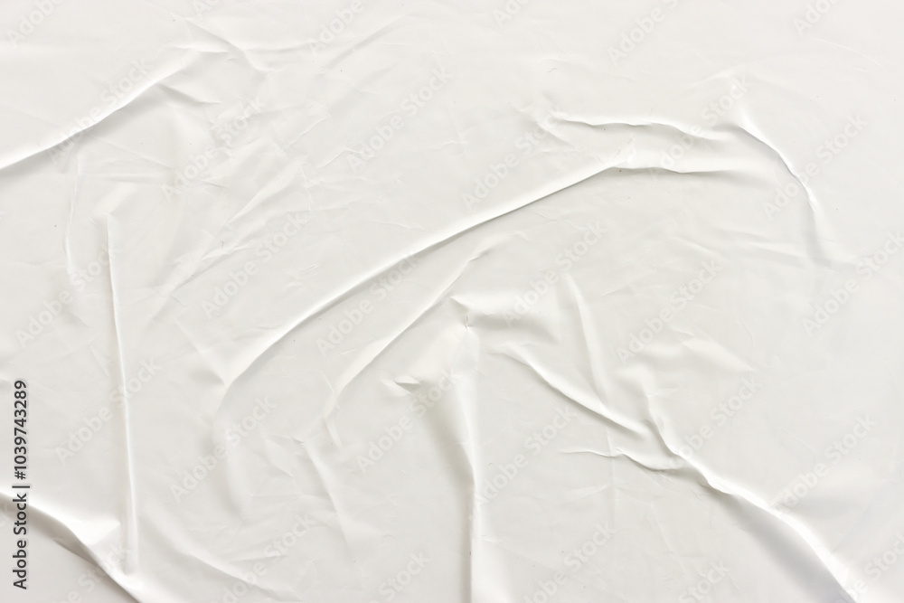 Obraz premium Background of white textured paper with crumples. Poster or sticker with pattern