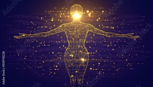 universe meta human goddess spirit silhouette on galaxy space background