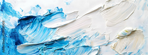 Wallpaper Mural Closeup of abstract rough colorful blue white multicolored art painting texture, with oil brushstroke, pallet knife paint on canvas Torontodigital.ca