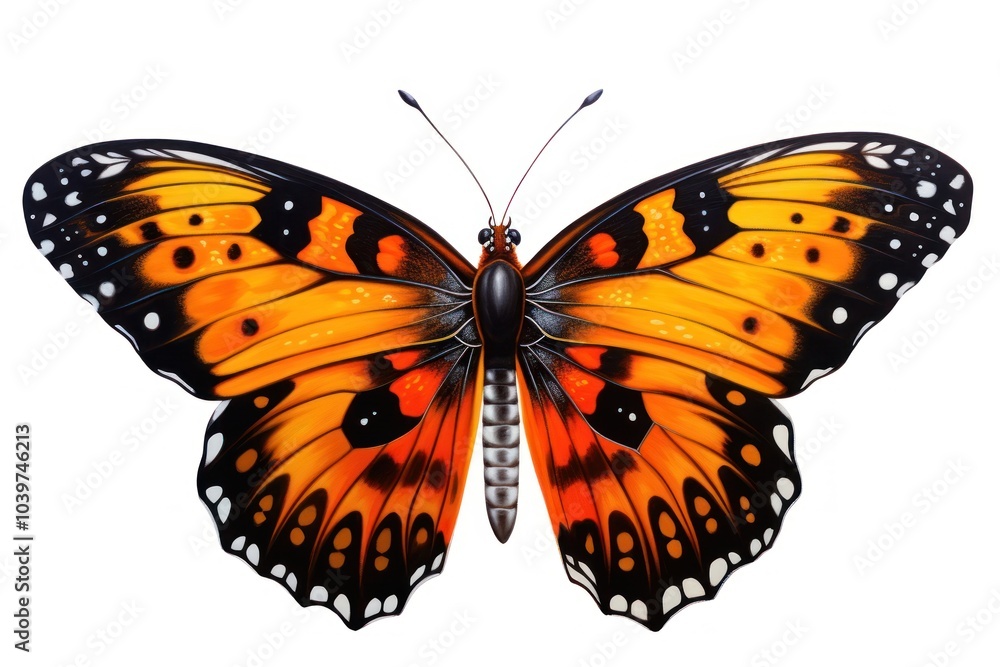 Naklejka premium Butterfly insect animal yellow.