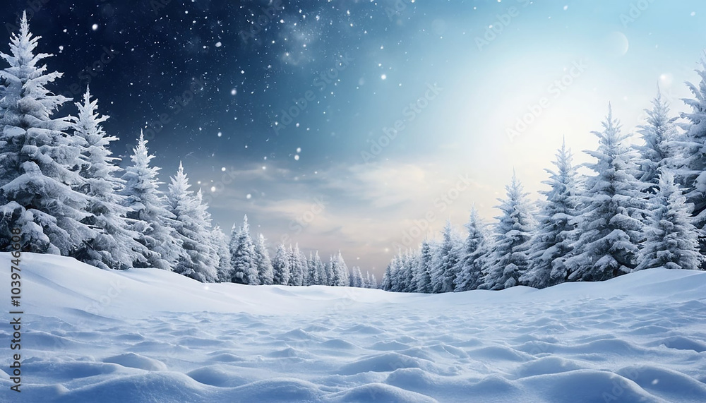 christmas background with snow and tree christmas background with snow and tree