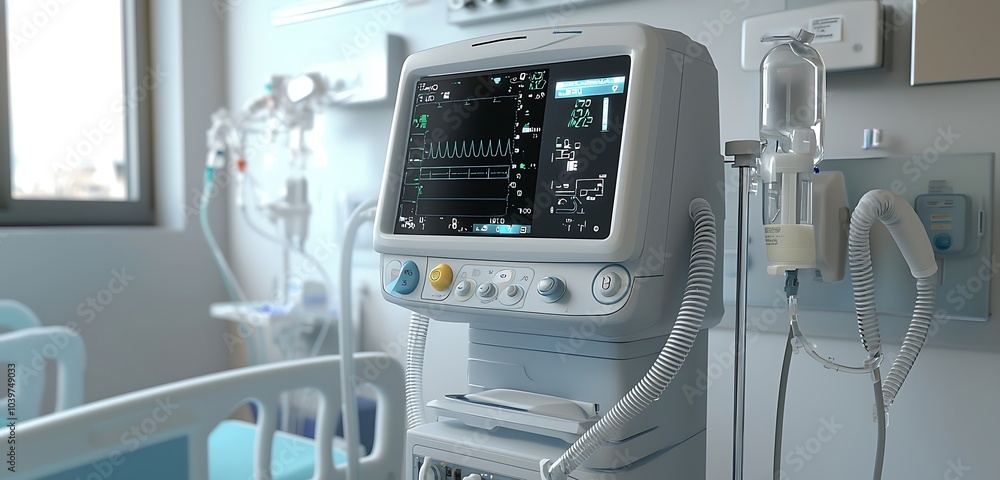 CAD model showing intricate details of a ventilator used in intensive care settings. CAD model showing intricate details of a ventilator used in intensive care settings.