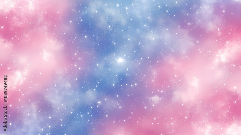 Pink and Blue Galaxy Background with Stars and Clouds Pink and Blue Galaxy Background with Stars and Clouds