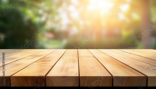 A quiet summer table surrounded by blurred garden flowers is ready to become a place to relax
