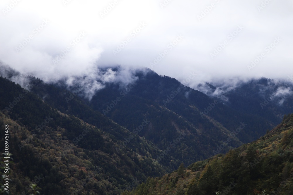 mountains with clouds and snow mountains with clouds and snow
