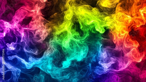 Abstract Colorful Smoke Swirls Background