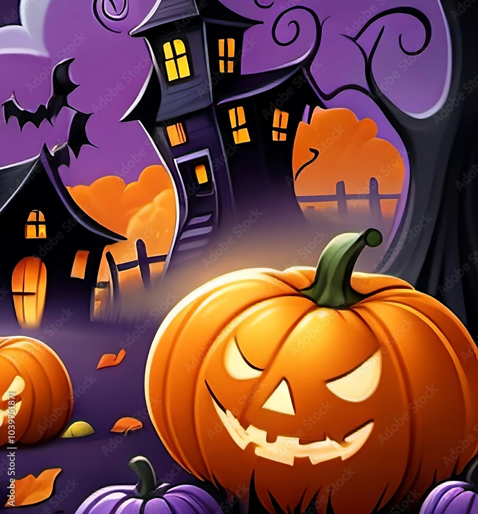 Fototapeta premium halloween background with pumpkin