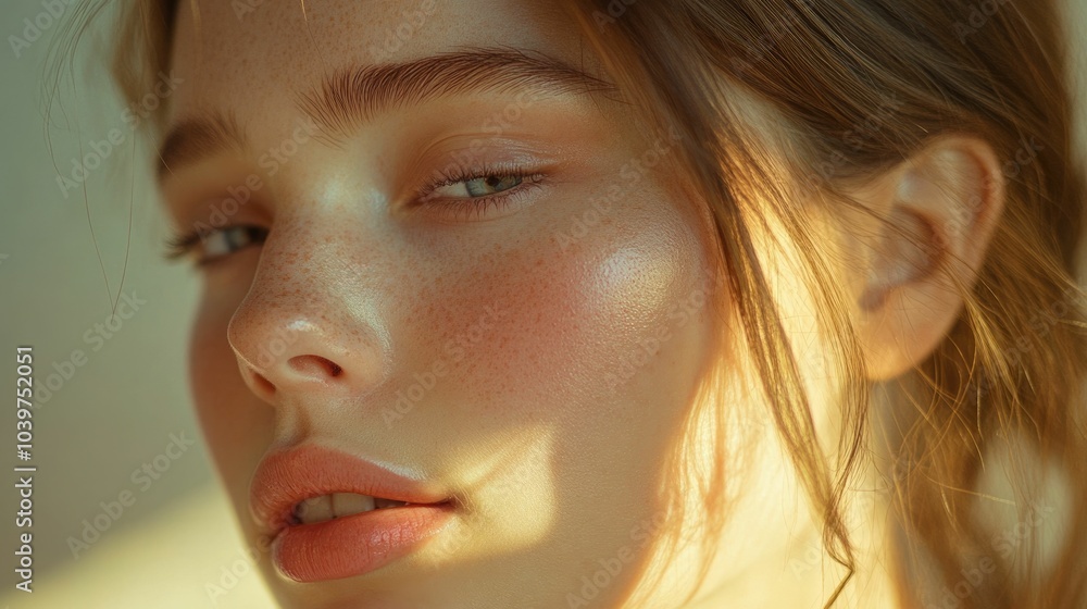 Captivating close up portrait of a woman gently applying moisturizing lotion to her glowing soft shoulder Warm tones and delicate shadows create a serene intimate atmosphere Captivating close up portrait of a woman gently applying moisturizing lotion to her glowing soft shoulder Warm tones and delicate shadows create a serene intimate atmosphere