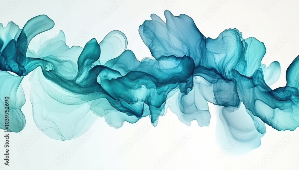 A watercolor background with abstract shades of turquoise and green that fills the space with lightness A watercolor background with abstract shades of turquoise and green that fills the space with lightness