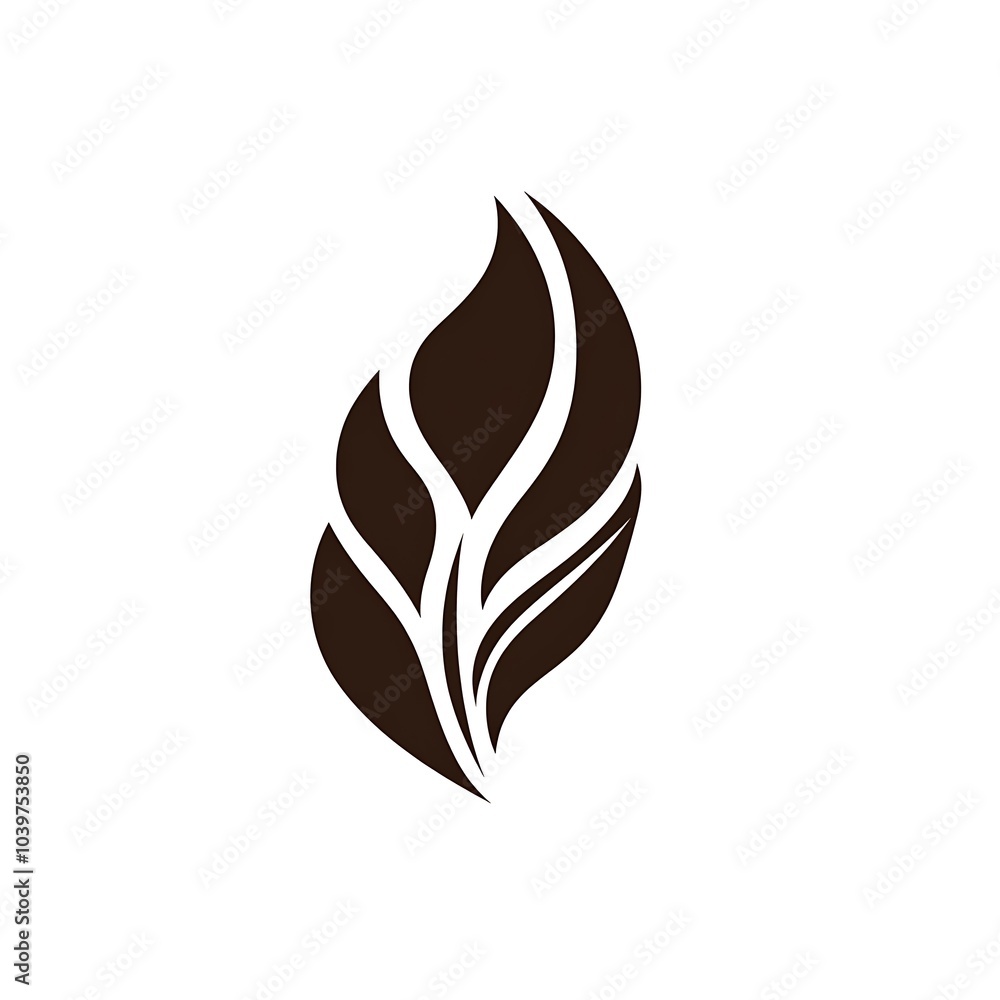 Abstract brown leaf design on white background. Abstract brown leaf design on white background.