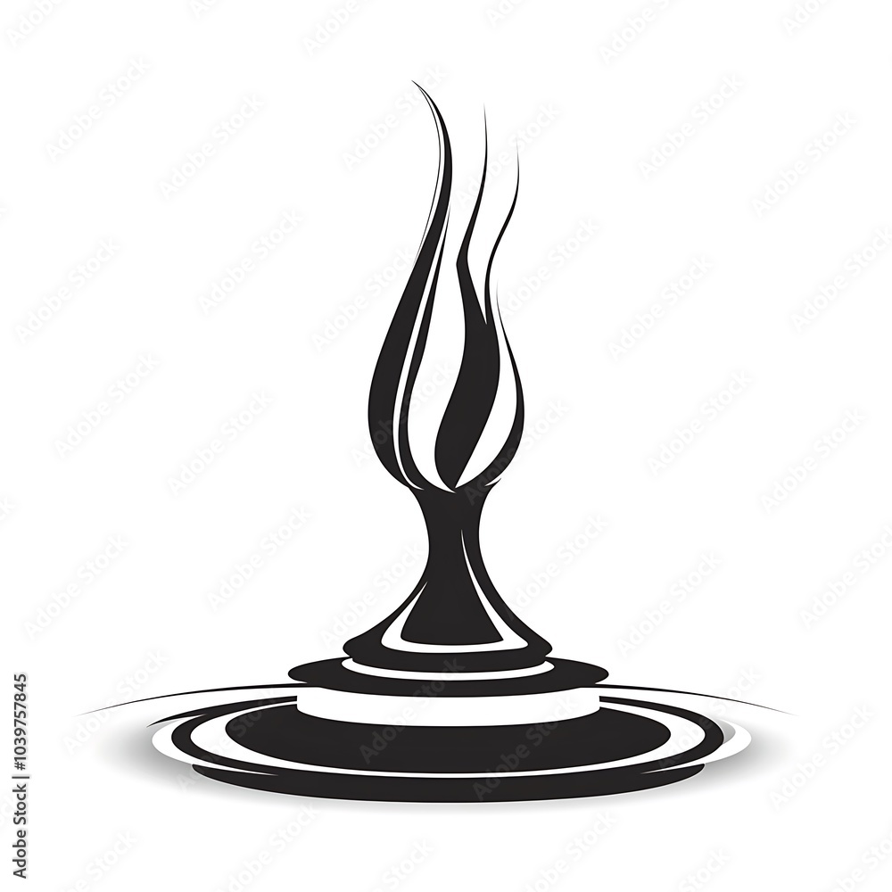 Abstract flame icon with a base. Abstract flame icon with a base.