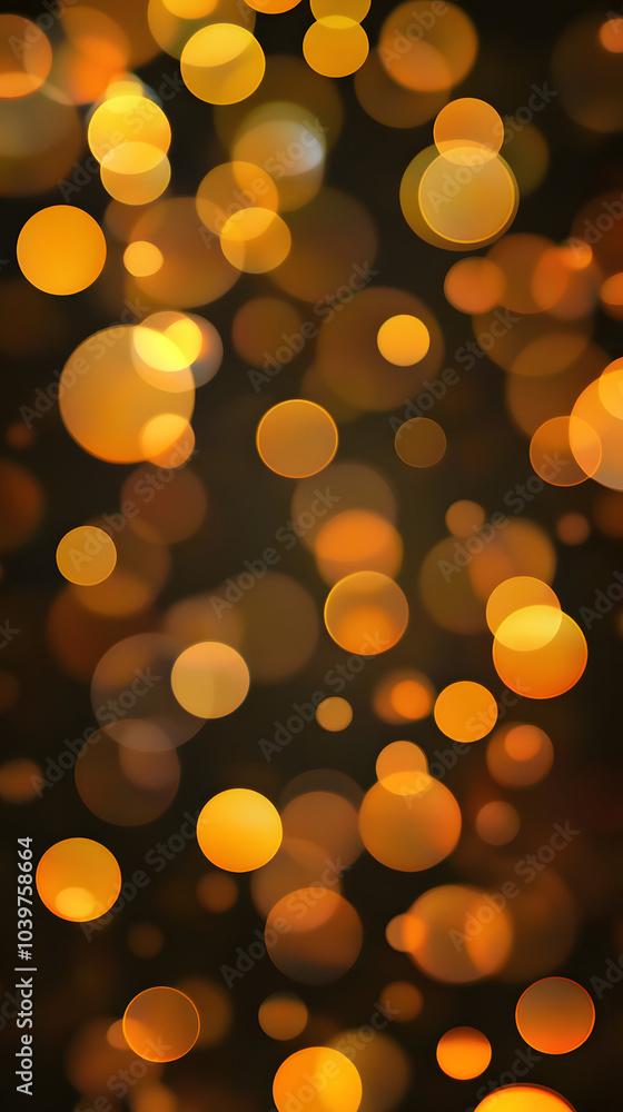 A soft and warm display of glowing golden bokeh lights against a dark background in a vertical layout. Perfect for festive designs, backgrounds, or creative projects A soft and warm display of glowing golden bokeh lights against a dark background in a vertical layout. Perfect for festive designs, backgrounds, or creative projects