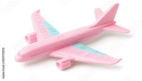 Obraz na płótnie cute 3d airplane icon, bright colours, cartoon style on isolated bg w salonie