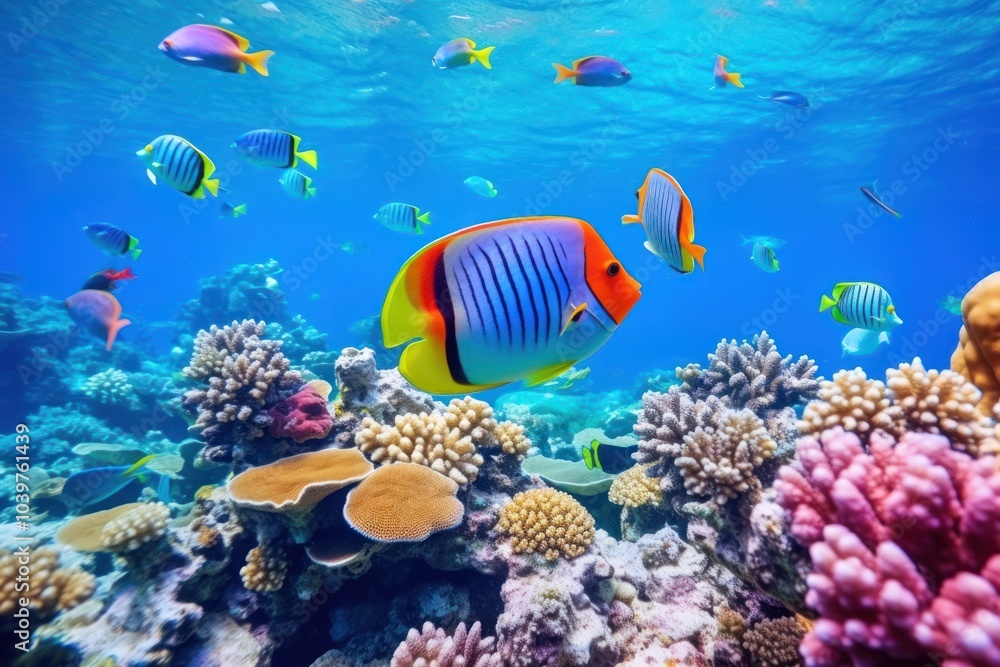 Fototapeta premium Underwater fish sea outdoors.